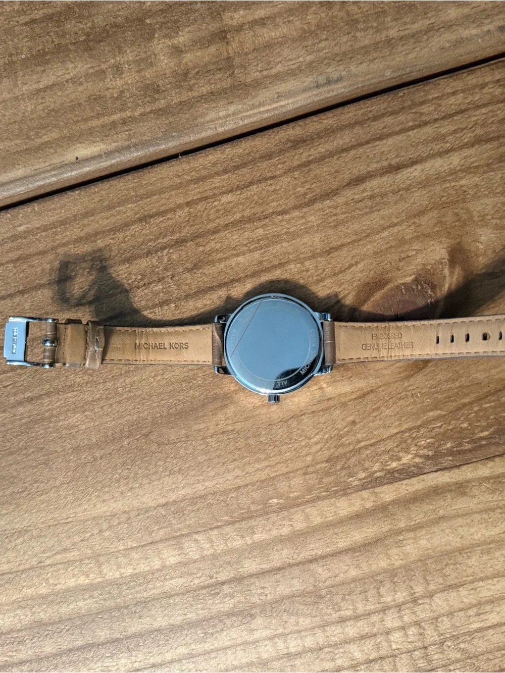MICHAEL Michael Kors Women's Silver Dial Watch with Brown Leather Strap